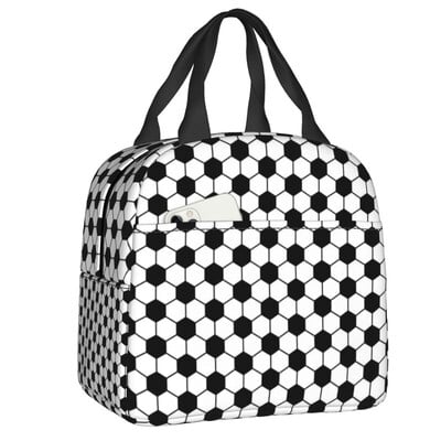 Prilagođena kutija za ručak s nogometnom loptom Hladnjak s nogometnim uzorkom Termalna torba za ručak s toplinskom izolacijom za hranu Višekratne torbe za piknik za školsku djecu