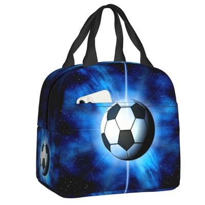 Prilagođena kutija za ručak s nogometnom loptom Hladnjak s nogometnim uzorkom Termalna torba za ručak s toplinskom izolacijom za hranu Višekratne torbe za piknik za školsku djecu