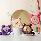 750MLCute Bear Bear Paie Cană de apă Tritan de vară Sticlă de paie Plastic Paie Cupă de băut Kawaii Copii Cupă pentru școală