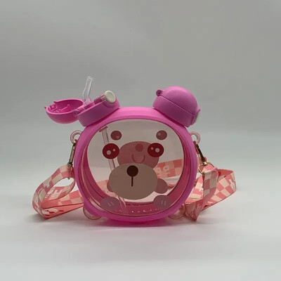 750MLCute Bear Bear Paie Cană de apă Tritan de vară Sticlă de paie Plastic Paie Cupă de băut Kawaii Copii Cupă pentru școală