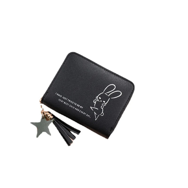 Uued luksuslikud naiste rahakotid, PU-nahast tõmblukk, väike rahakott Armas jänesemustriga naiste rahakott Tüdruku minimündikott