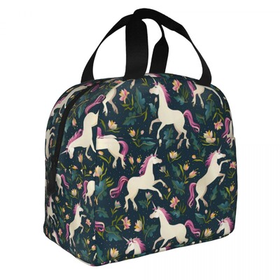 Cutie de prânz portabilă cu model de desene animate cu unicorn drăguț pentru femei, termoizolatoare, termoizolatoare pentru alimente, geantă de prânz pentru școală, copii, elev