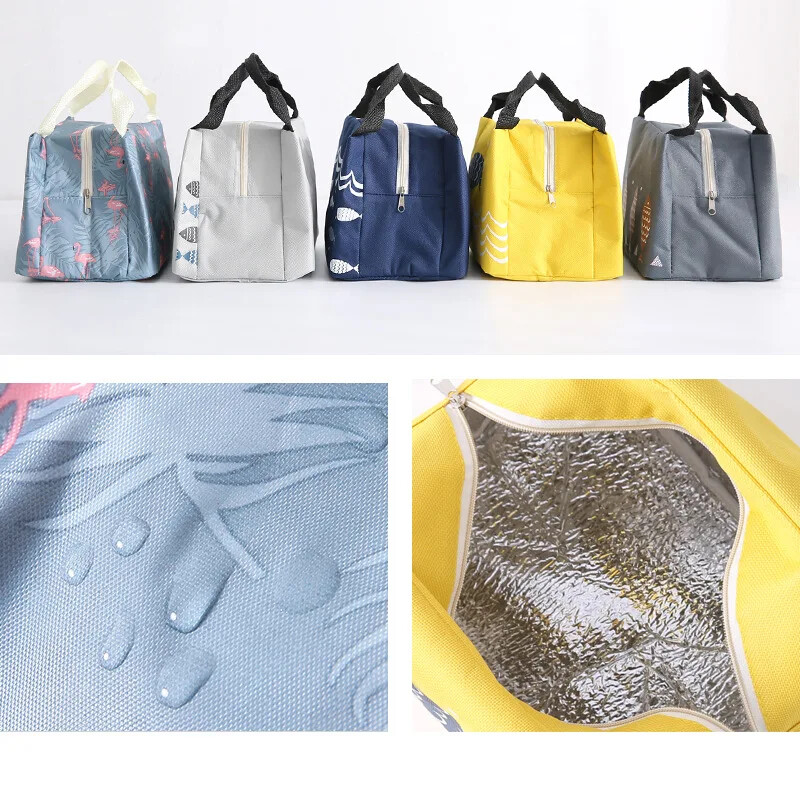 Kaasaskantavad lõunakotid naistele käekotid Multifilmi piknikukotid isoleeritud termiline lõunakarbi kott Laste koolitoidu hoiukott