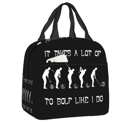 Born To Golf Ball lõunasöökott naiste soojusjahutiga isoleeritud lõunasöögikonteinerite kast lastele Koolitöö Toidu pikniku kandekotid