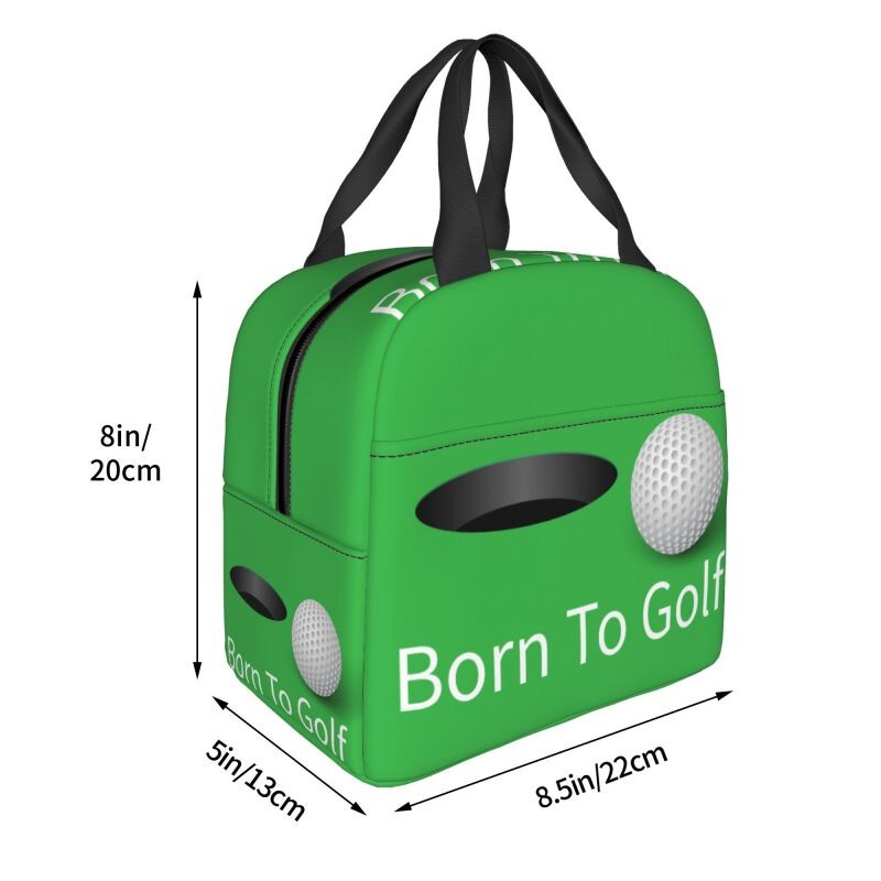 Born To Golf Ball lõunasöökott naiste soojusjahutiga isoleeritud lõunasöögikonteinerite kast lastele Koolitöö Toidu pikniku kandekotid