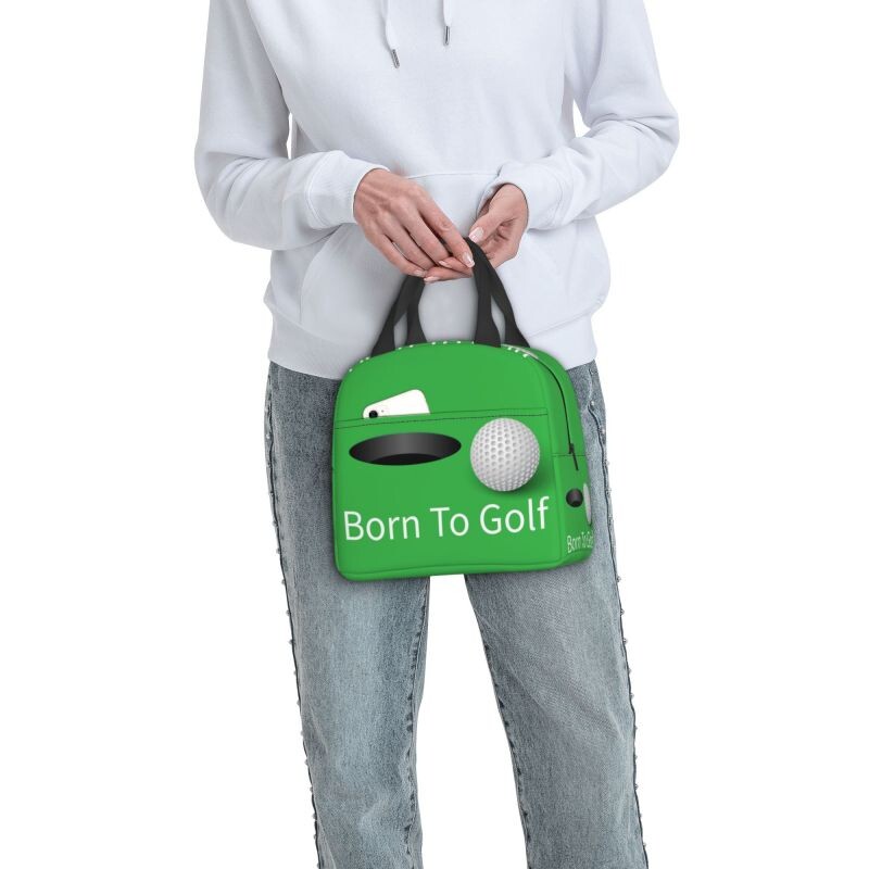 Born To Golf Ball lõunasöökott naiste soojusjahutiga isoleeritud lõunasöögikonteinerite kast lastele Koolitöö Toidu pikniku kandekotid