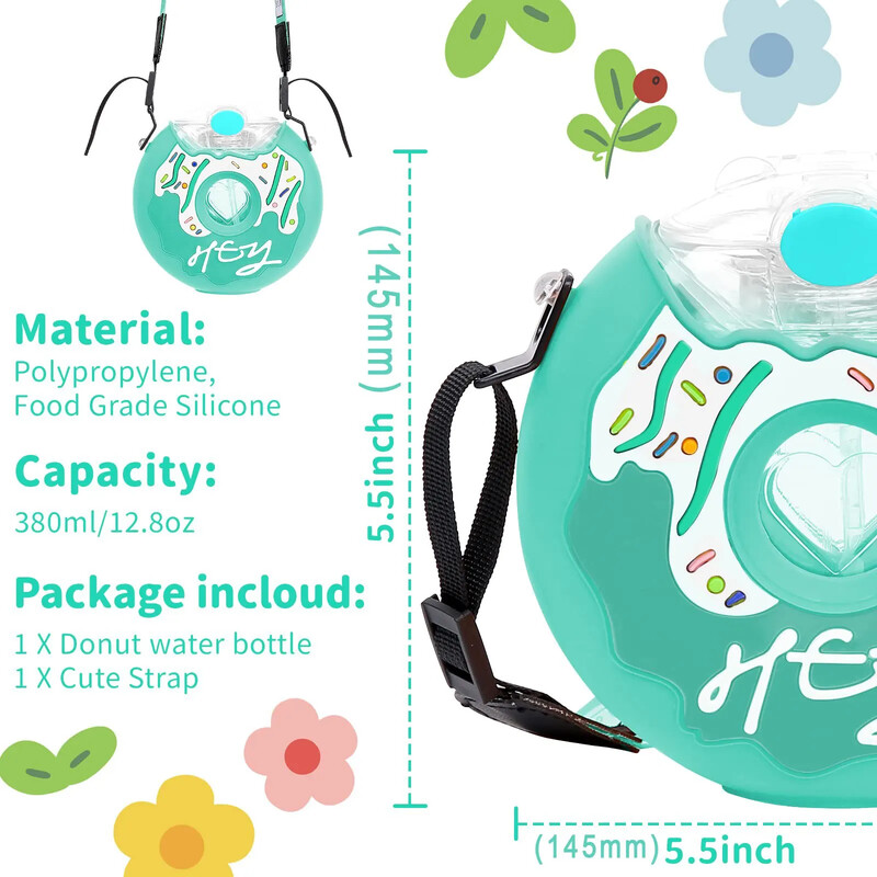 Fánk alakú csésze etetőpohár gyerekeknek szívószálakkal