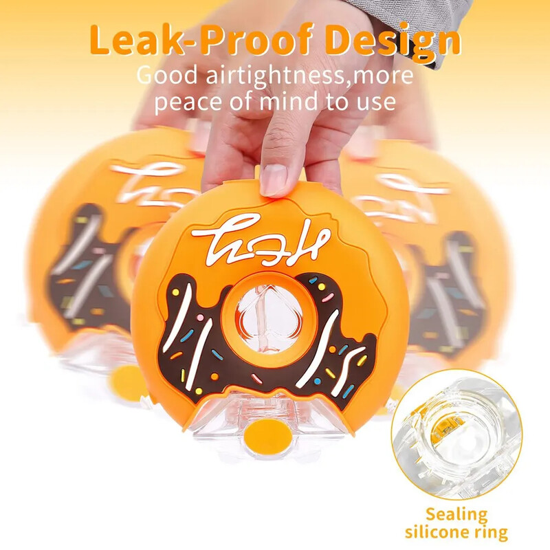 Fánk alakú csésze etetőpohár gyerekeknek szívószálakkal