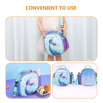 Mermaid Bento Bag Παιδικές τσάντες μεσημεριανού γεύματος Ανοιχτό μπλε Tote Box Students Παιδική φορητή θερμική επαναχρησιμοποιήσιμη φορητή τσάντα ψυγείου μεσημεριανού γεύματος