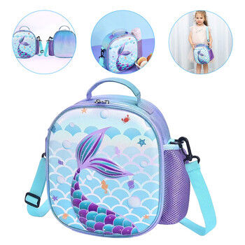 Mermaid Bento Bag Детски чанти за обяд Светлосиня кутия за студенти Детска преносима термична многократна преносима чанта за обяд Хладилна чанта