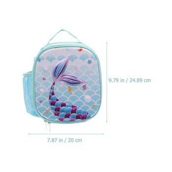 Mermaid Bento Bag Детски чанти за обяд Светлосиня кутия за студенти Детска преносима термична многократна преносима чанта за обяд Хладилна чанта