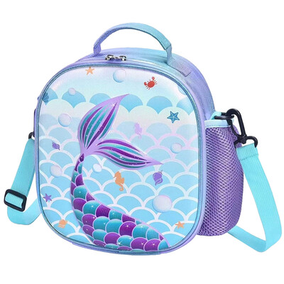 Mermaid Bento Bag Детски чанти за обяд Светлосиня кутия за студенти Детска преносима термична многократна преносима чанта за обяд Хладилна чанта