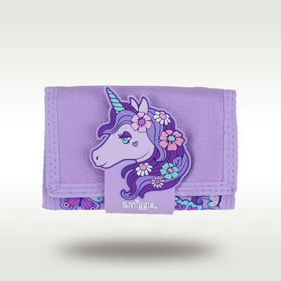 Australija Smiggle Original Vaikiška Piniginė Miela Mergaitė Kortelių Laikiklis Trys Sulankstomi Krepšiai Kawaii Purple Butterfly Unicorn 5 colių