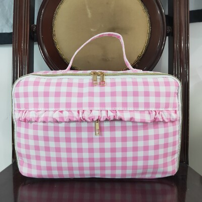 Wholesale Baby Girl Pink Plaid Lunch Box Travel Daypack Toddler Outdoor Portable Kids Children Back To School Bag