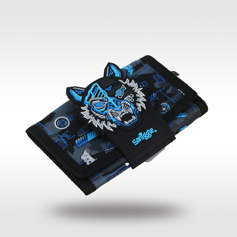 Austraalia Smiggle laste rahakott poistele lahedad kaardikotid must sinine mehaaniline tiiger kolmekihiline mündikott Moodne lastekott