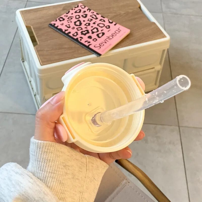 Lastele mõeldud kõrrega veepudelid tüdrukutele 820 ml, suure mahutavusega armas laste Kawaii multifilmipudel õpilaste koolireisimiseks