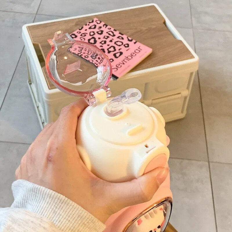 Lastele mõeldud kõrrega veepudelid tüdrukutele 820 ml, suure mahutavusega armas laste Kawaii multifilmipudel õpilaste koolireisimiseks