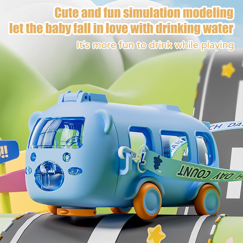 2 in 1 Saab juua ja mängida 500ml suure mahutavusega laste veetass multikas beebibussi kõrretops auto veepudel koolisuvi