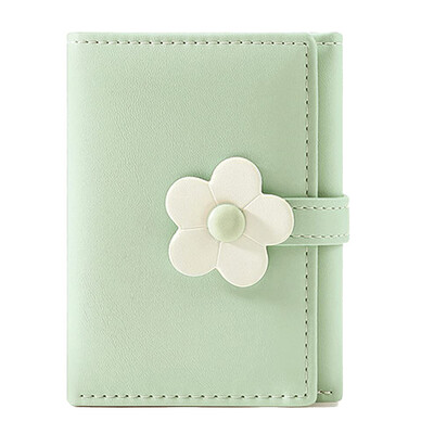 Armas väike rahakott tüdrukutele, naistele, kolmekordselt volditud rahakott, tasku, lilled, PU-nahast prinditud kaardihoidja, ID-aknaga rahakott