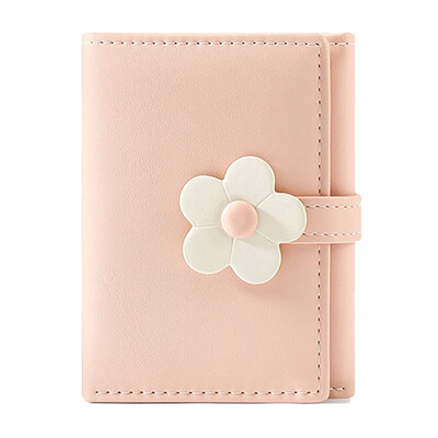 Armas väike rahakott tüdrukutele, naistele, kolmekordselt volditud rahakott, tasku, lilled, PU-nahast prinditud kaardihoidja, ID-aknaga rahakott