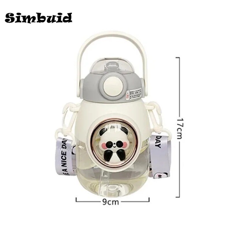 Armas laste veepudel õlgedega tüdrukutele lastele mõeldud Kawaii multifilmitops lekkekindel õpilaskooli jooginõud