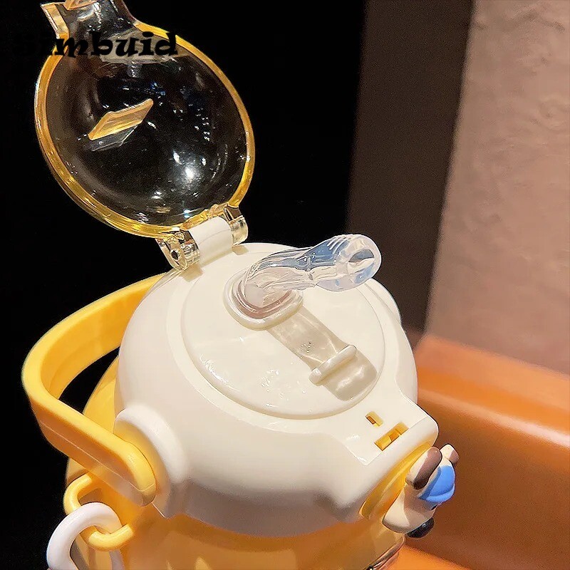 Armas laste veepudel õlgedega tüdrukutele lastele mõeldud Kawaii multifilmitops lekkekindel õpilaskooli jooginõud