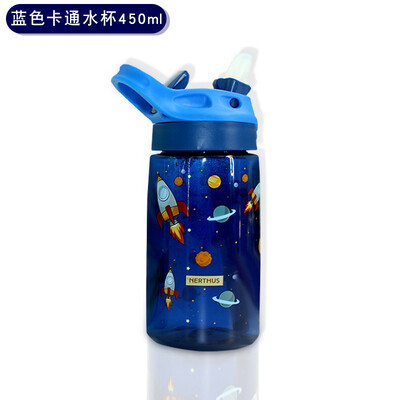 Sticlă de apă Tritan pentru copii, sticle de băut pentru școală, unicorn, dinozaur, cu paie, animale drăguțe, ceașcă în aer liber rezistentă la scurgeri