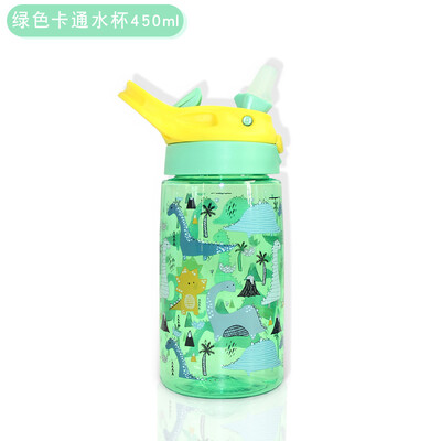 Sticlă de apă Tritan pentru copii, sticle de băut pentru școală, unicorn, dinozaur, cu paie, animale drăguțe, ceașcă în aer liber rezistentă la scurgeri