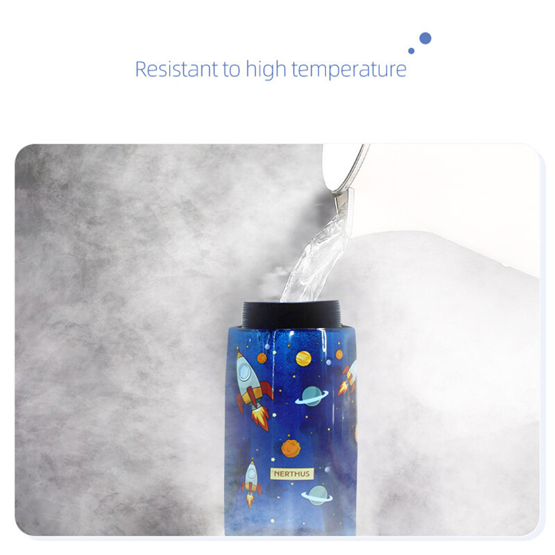 Sticlă de apă Tritan pentru copii, sticle de băut pentru școală, unicorn, dinozaur, cu paie, animale drăguțe, ceașcă în aer liber rezistentă la scurgeri