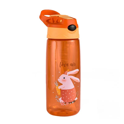 Sticla de apă cu desene animate pentru copii, 500 ml, ceașcă cu paie de băut pentru copii, sticla de apă anti-cădere pentru școală, vara, ceașcă portabilă de apă