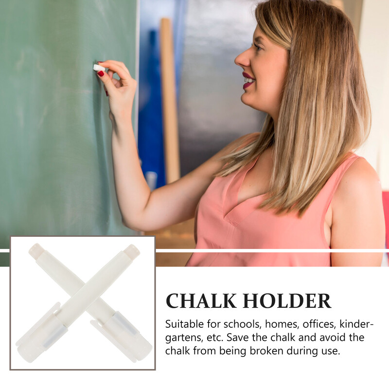 2 бр. Комплект тебешири без прах Регулируем удължител Преносим удобен клипс Бяла лека скоба Държач за съхранение Удължител Офис