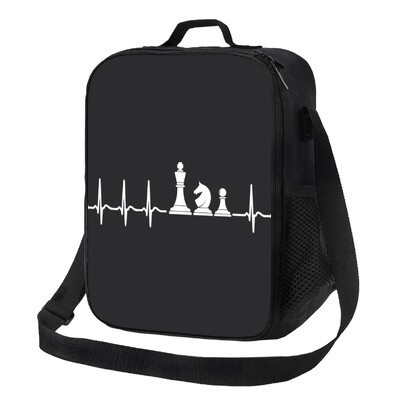 Strategie șah-mat șah geantă de prânz izolată termic Joc de tablă de șah Geanta portabilă de prânz pentru copii, școlari, cutie de mâncare bento