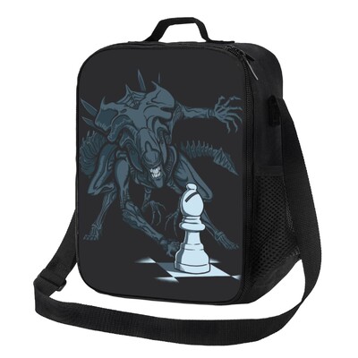 Strategie șah-mat șah geantă de prânz izolată termic Joc de tablă de șah Geanta portabilă de prânz pentru copii, școlari, cutie de mâncare bento