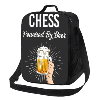 Strategie șah-mat șah geantă de prânz izolată termic Joc de tablă de șah Geanta portabilă de prânz pentru copii, școlari, cutie de mâncare bento