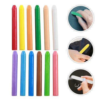 12 Pcs Dust Free Chalk Chalks for Little Friend Color Chalkboard Indoor Drawing Solid