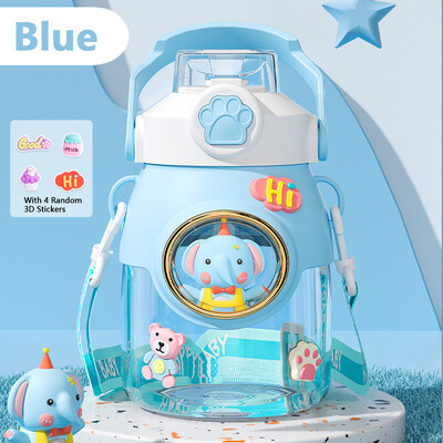 Παιδικά μπουκάλια νερού με καλαμάκι για κορίτσια 850ml Μεγάλης χωρητικότητας Cute Children's Kawaii Cartoon Bottle for Student School Travel