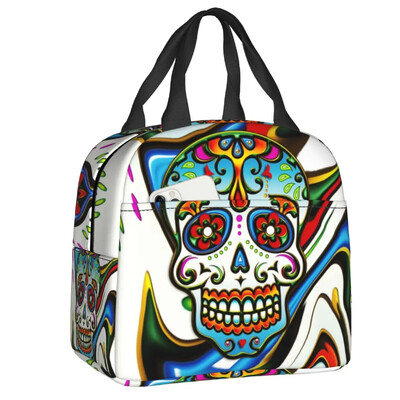 Meksička ljetna cvjetno plava prijenosna kutija za ručak Nepropusna cvjetni uzorak Termalni hladnjak Torba za ručak s izolacijom za hranu Školska djeca