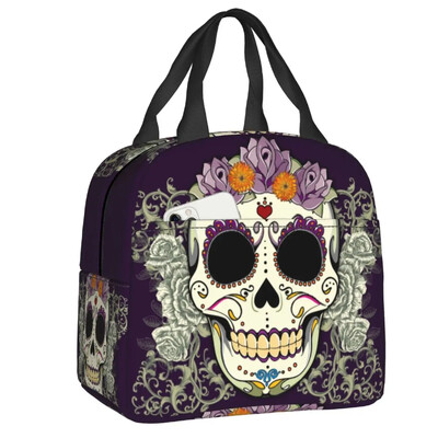 Meksička ljetna cvjetno plava prijenosna kutija za ručak Nepropusna cvjetni uzorak Termalni hladnjak Torba za ručak s izolacijom za hranu Školska djeca