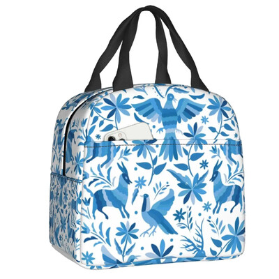 Meksička ljetna cvjetno plava prijenosna kutija za ručak Nepropusna cvjetni uzorak Termalni hladnjak Torba za ručak s izolacijom za hranu Školska djeca