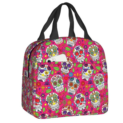 Meksička ljetna cvjetno plava prijenosna kutija za ručak Nepropusna cvjetni uzorak Termalni hladnjak Torba za ručak s izolacijom za hranu Školska djeca