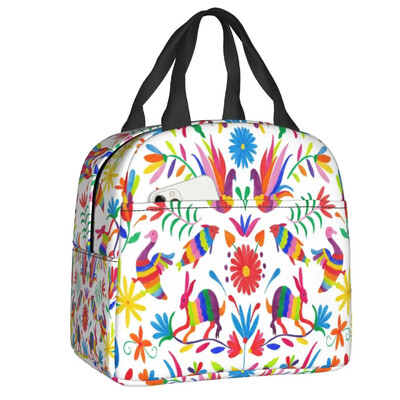 Meksička ljetna cvjetno plava prijenosna kutija za ručak Nepropusna cvjetni uzorak Termalni hladnjak Torba za ručak s izolacijom za hranu Školska djeca