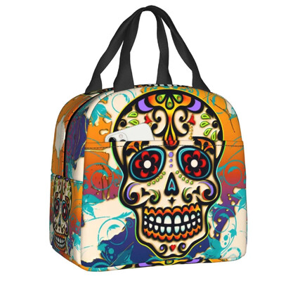 Meksička ljetna cvjetno plava prijenosna kutija za ručak Nepropusna cvjetni uzorak Termalni hladnjak Torba za ručak s izolacijom za hranu Školska djeca