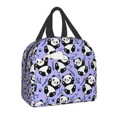 Geantă de prânz termoizolantă cu ursuleț panda din desene animate pentru camping, călătorii