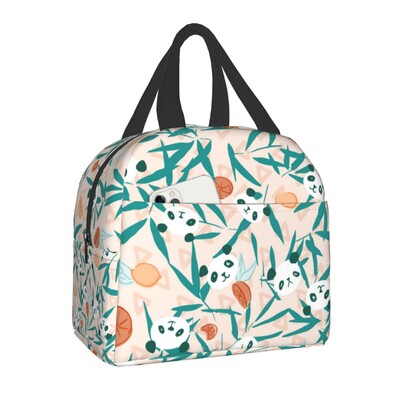 Geantă de prânz termoizolantă cu ursuleț panda din desene animate pentru camping, călătorii