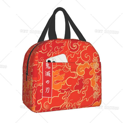 Demon Slayer Insulated Lunch Tote Bag for Women Kimetsu No Yaiba Resuable Cooler Thermal Food Lunch Box Παιδιά Σχολικά Παιδιά