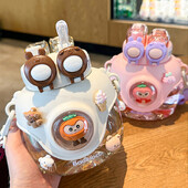 900 ml suviste laste plastikust kõrretops, armas topelt joogiveepudel, suure mahutavusega lasteaia koolitüdrukute suure kõhuga veekeetja