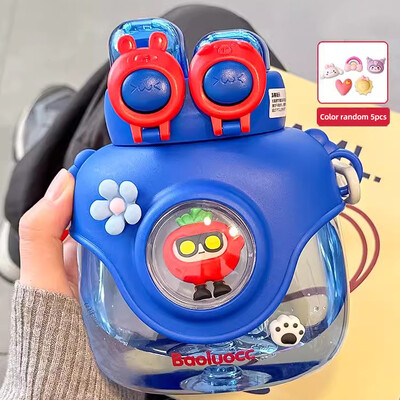 900 ml suviste laste plastikust kõrretops, armas topelt joogiveepudel, suure mahutavusega lasteaia koolitüdrukute suure kõhuga veekeetja