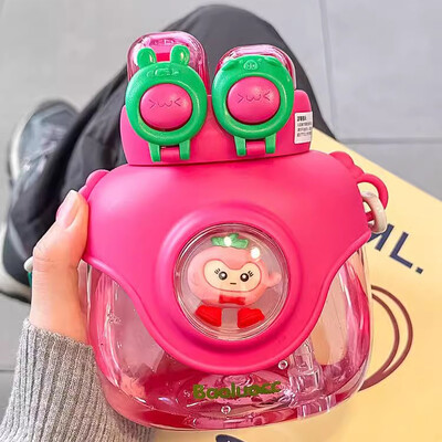 900 ml suviste laste plastikust kõrretops, armas topelt joogiveepudel, suure mahutavusega lasteaia koolitüdrukute suure kõhuga veekeetja