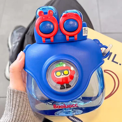 900 ml suviste laste plastikust kõrretops, armas topelt joogiveepudel, suure mahutavusega lasteaia koolitüdrukute suure kõhuga veekeetja