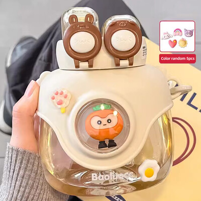 900 ml suviste laste plastikust kõrretops, armas topelt joogiveepudel, suure mahutavusega lasteaia koolitüdrukute suure kõhuga veekeetja